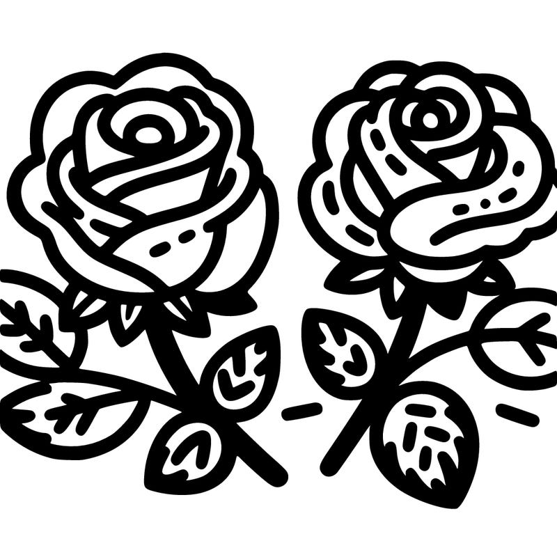 two simple roses