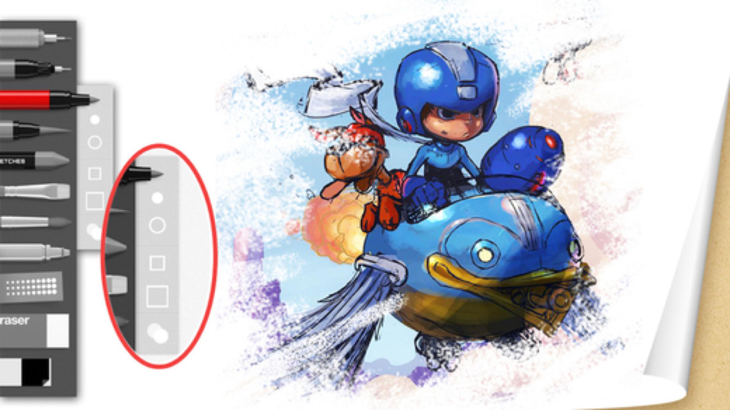 Genius Sketches - Draw, Paint, Doodle & Sketch Art - Genius Sketches app interface showing digital drawing tools and a colorful character sketch.