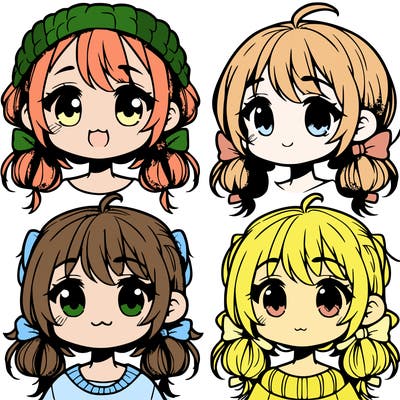 manga character girl kid