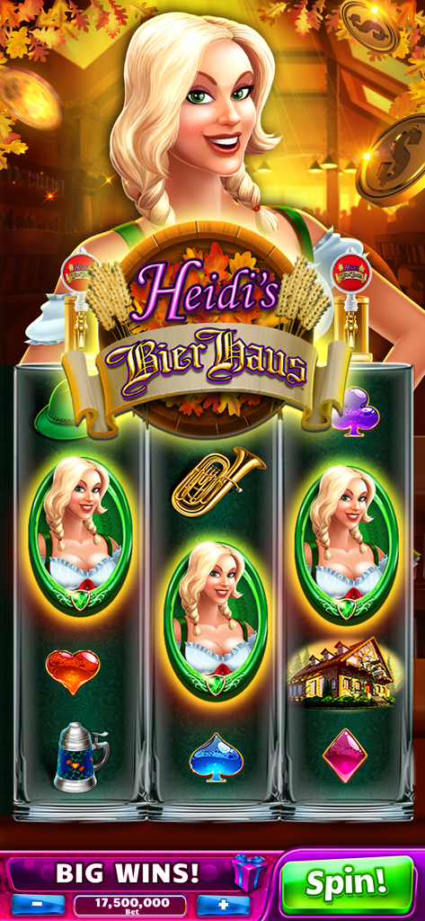 Jackpot Party - Casino Slots - Juego de tragamonedas Heidi's Bier Haus en la aplicación Jackpot Party Casino