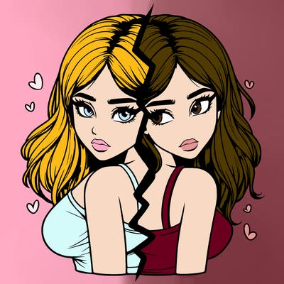 realistic girl split