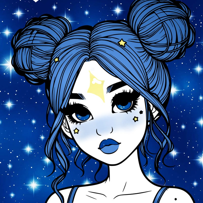 realistic girl with space buns
