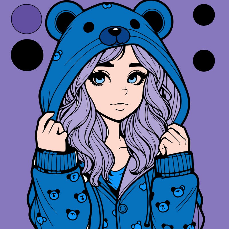 realistic girl in a animal pjs hoodie