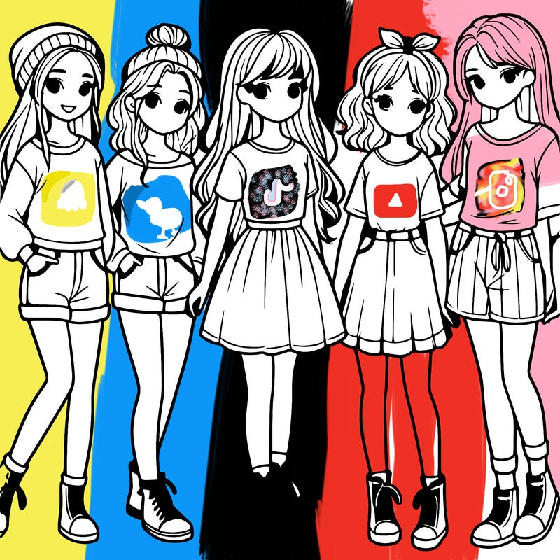 a group of five girls