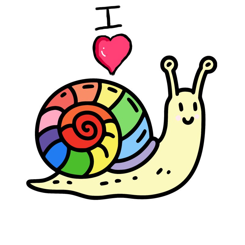 snail, thin line