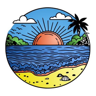 sunset on the beach