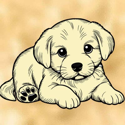 a cute realistic puppy