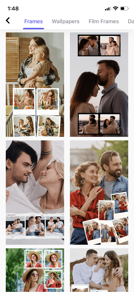 Une sélection de cadres et de modèles de collage photo esthétiques pour la narration.