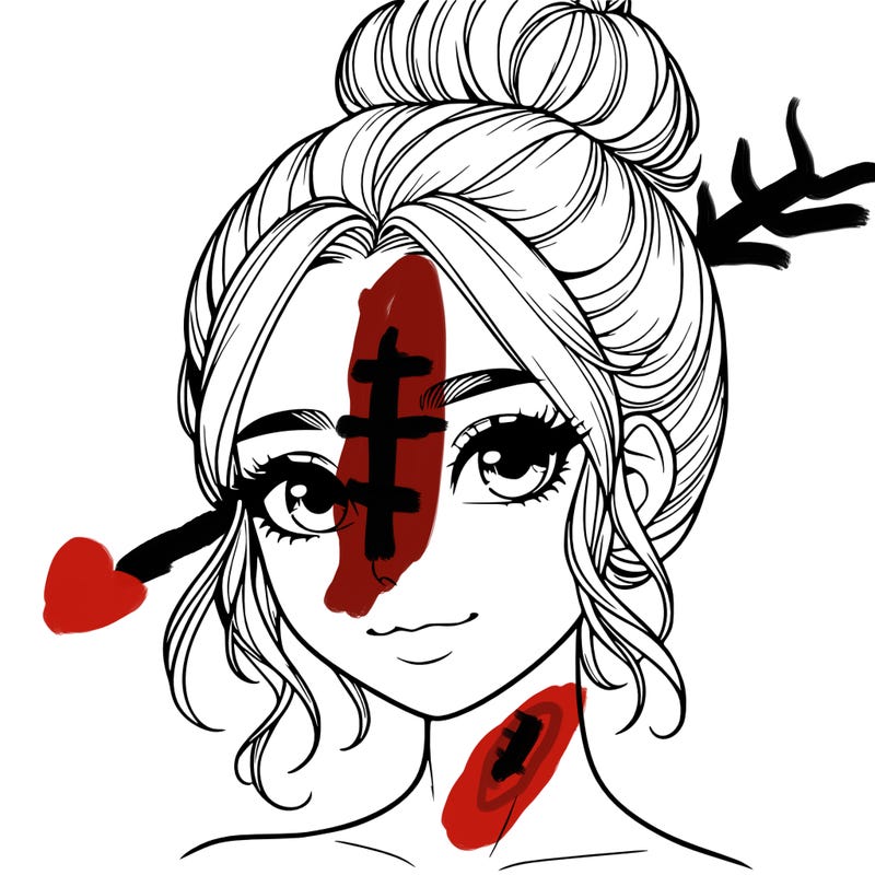 realistic pretty girl with hair in bun