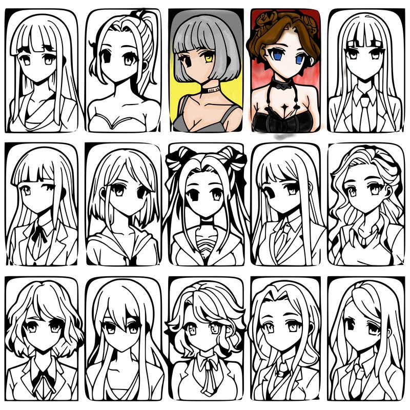 girls that look diffrent anime