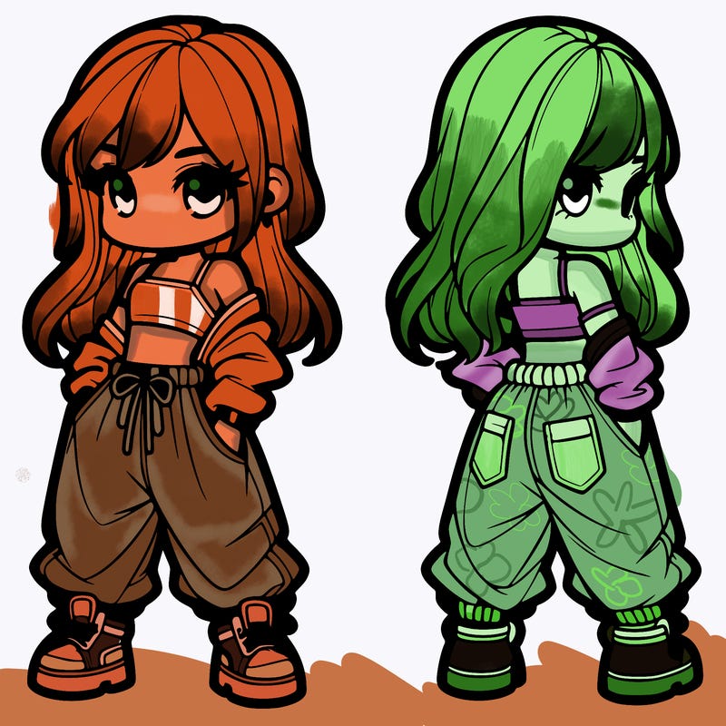 girl in crop top and baggy pants