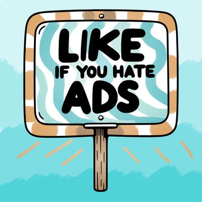 a sign that says like if you hate ads