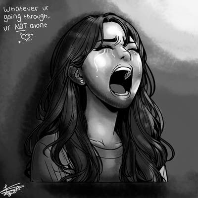 screaming realistic, girl