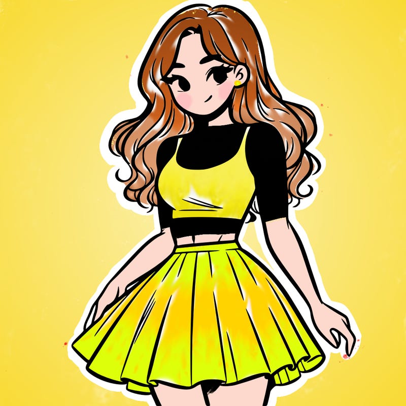 woman in a skirt and crop top