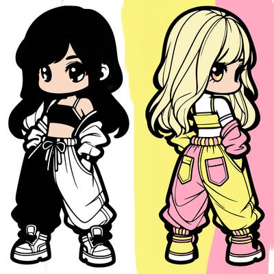 girl in crop top and baggy pants