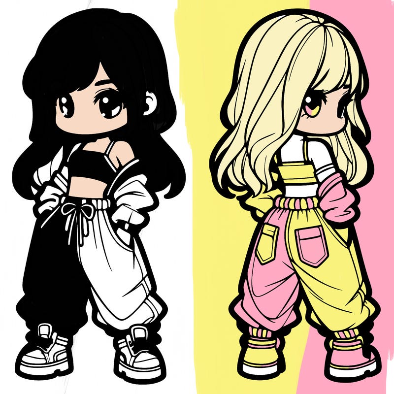 girl in crop top and baggy pants