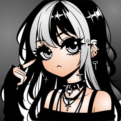 goth anime girl