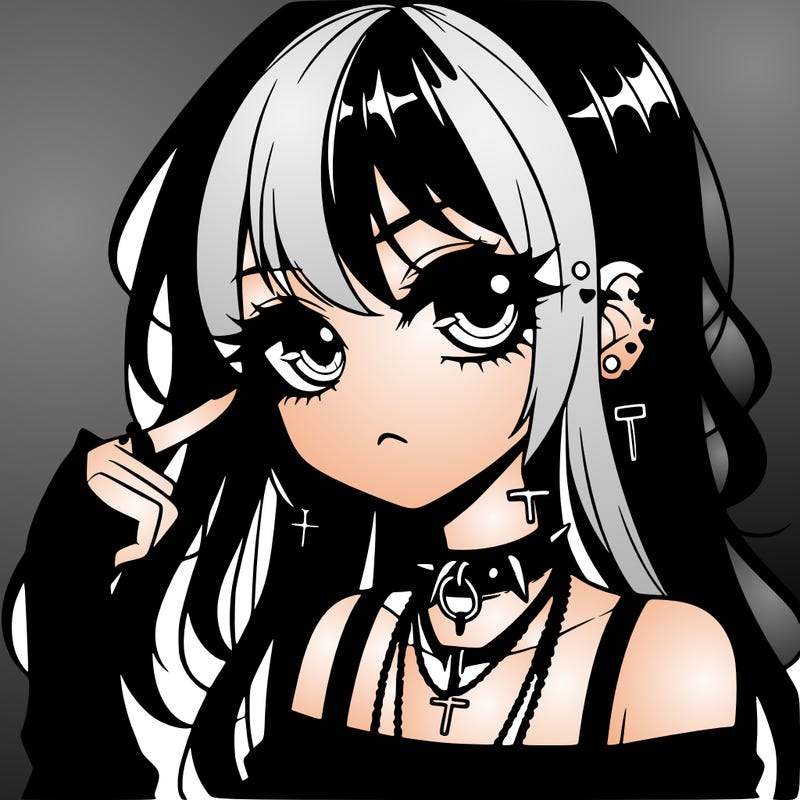 goth anime girl