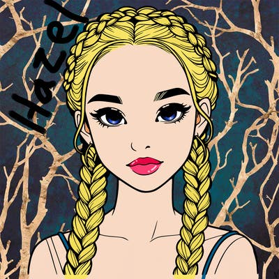 realistic girl with braids