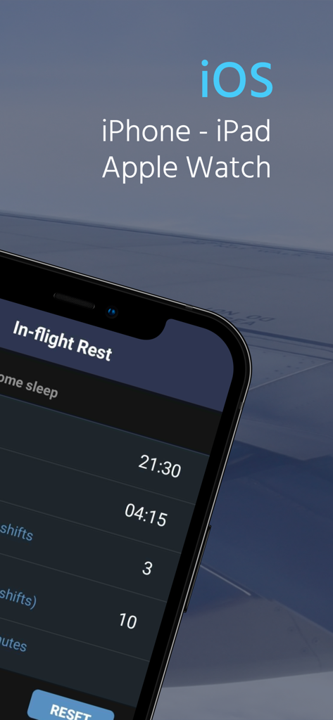 CONNECT - CrewLounge AERO - Funktion zur Berechnung der Ruhezeit während des Fluges in der CrewLounge CONNECT App für iOS
