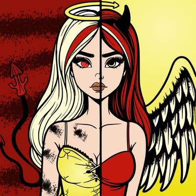devil vs angel realistic girl