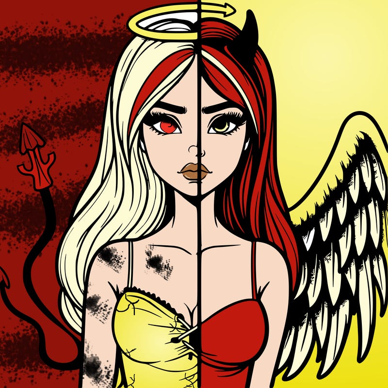 devil vs angel realistic girl