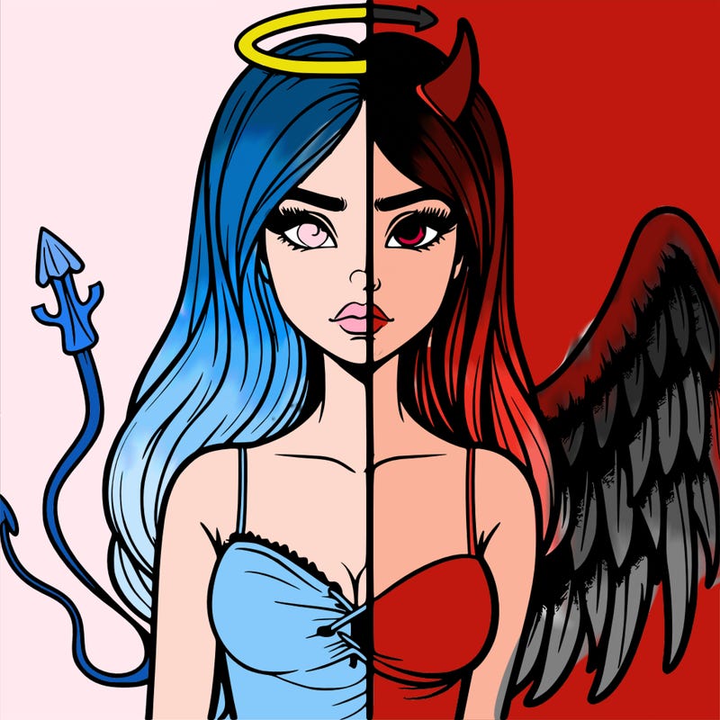 devil vs angel realistic girl