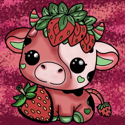 cute strawberry cow