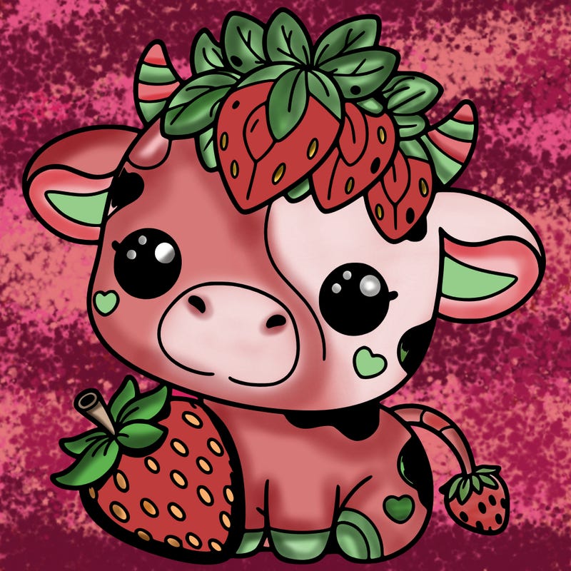 cute strawberry cow