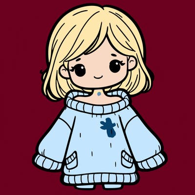 girl in a big sweater