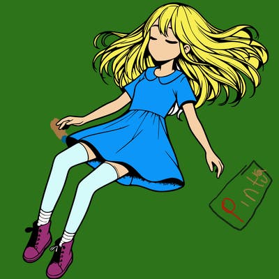 realistic girl floating