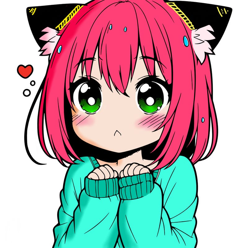 shy anime catgirl