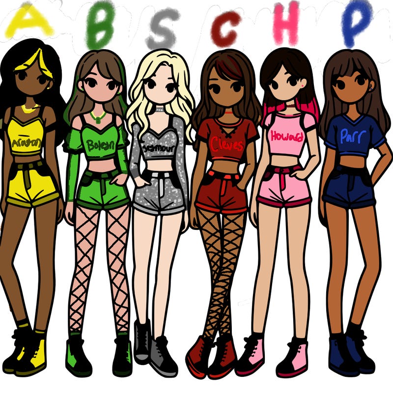 a group of girls wearing crop tops and shorts