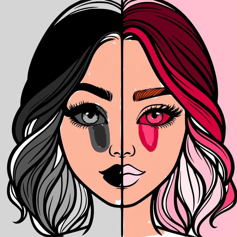 realistic girl split half