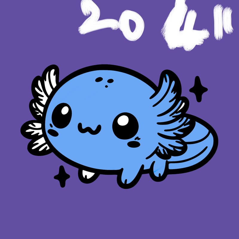 cute easy baby axolotl