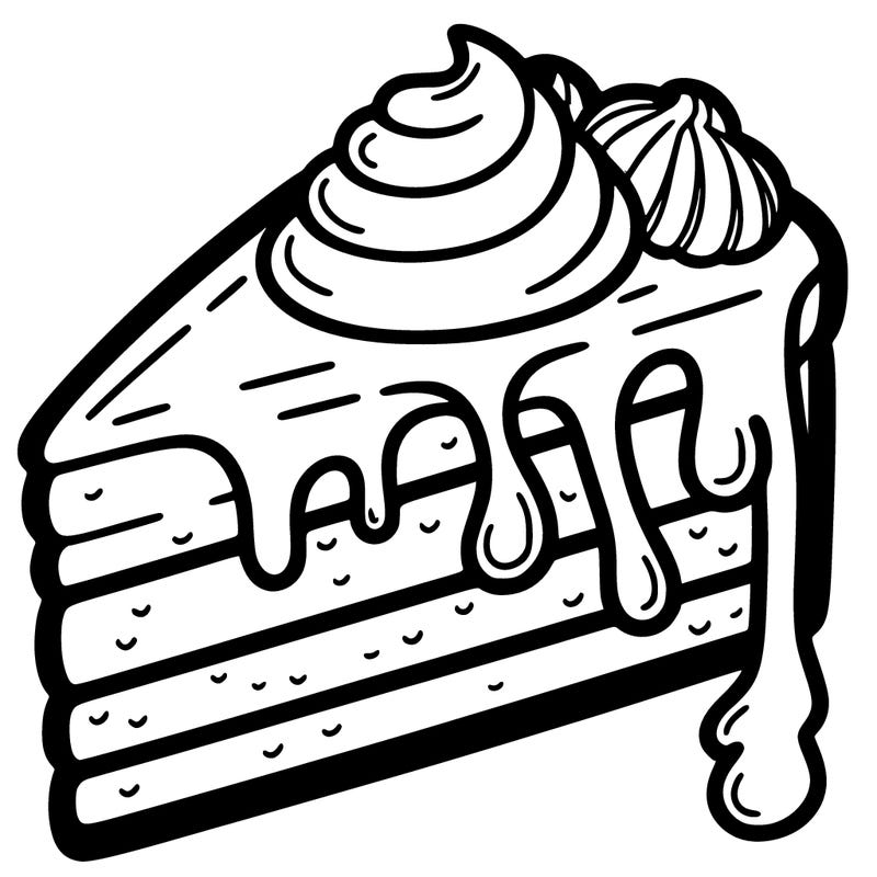 slice of cake with frosting dripping down