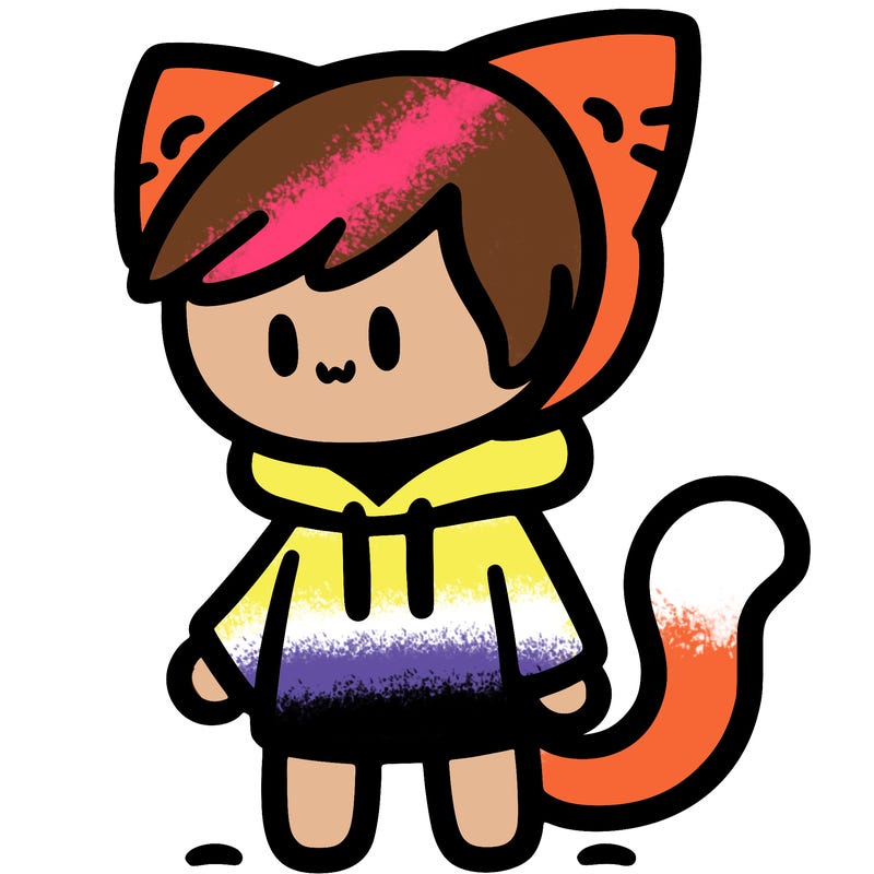 person with cat ears and a cat tail