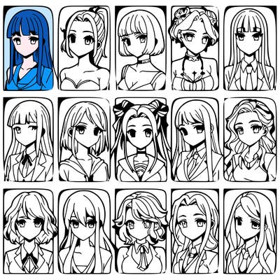 girls that look diffrent anime