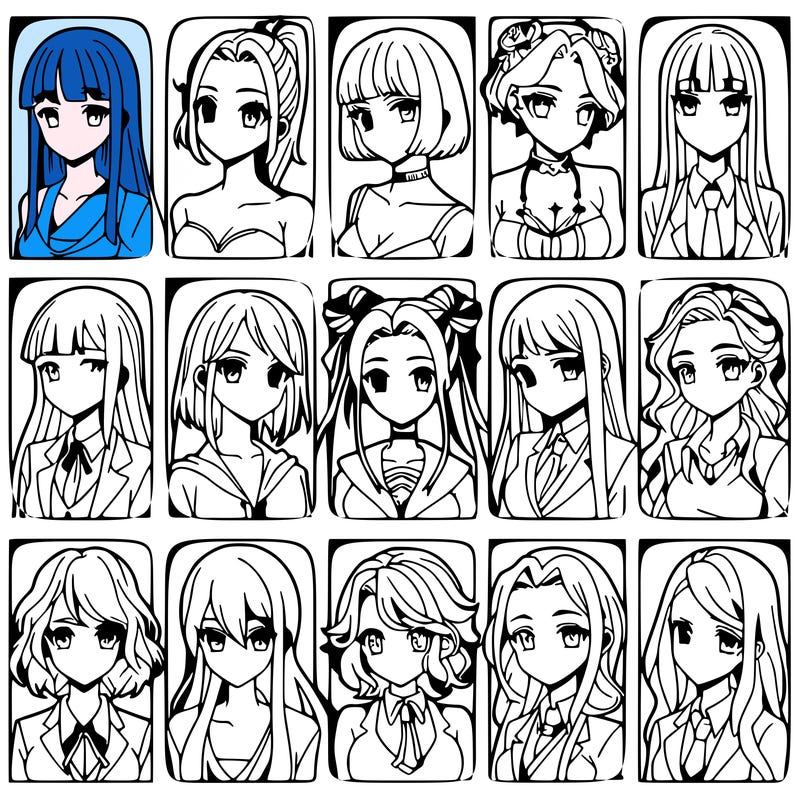 girls that look diffrent anime