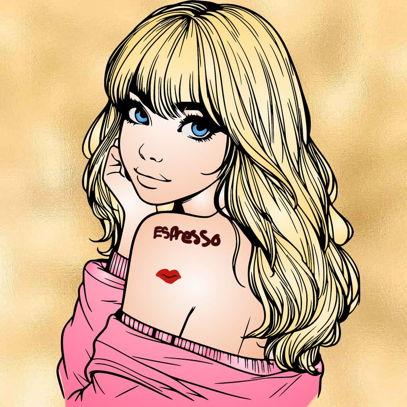 realistic girl with bangs looking over her shoulder
