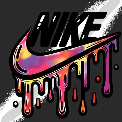 dripping nike logo
