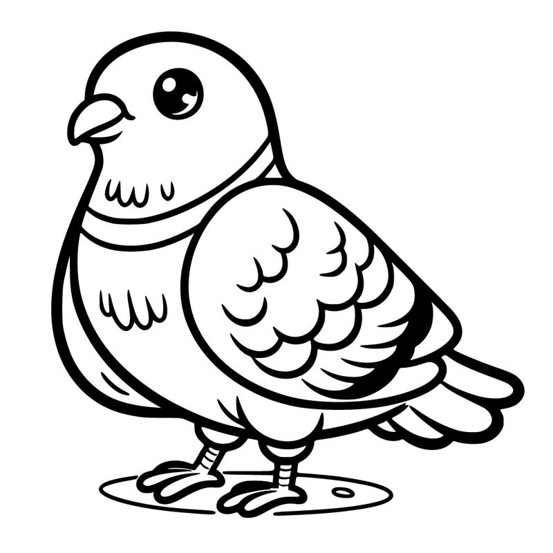 a pigen with one stripe on the neck