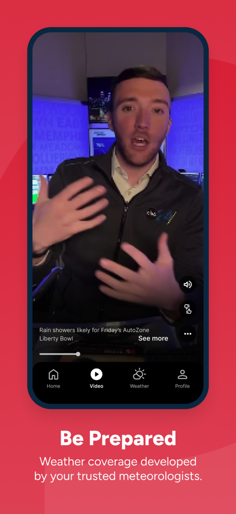 ABC24 - Memphis News - A meteorologist providing a weather forecast on the ABC24 Memphis News mobile app