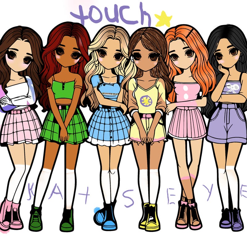 a group of girls realistic