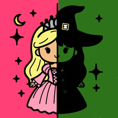 split princess and witch