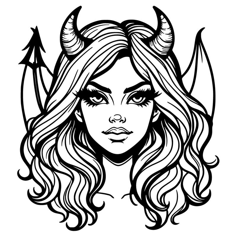 realistic beautiful female devil