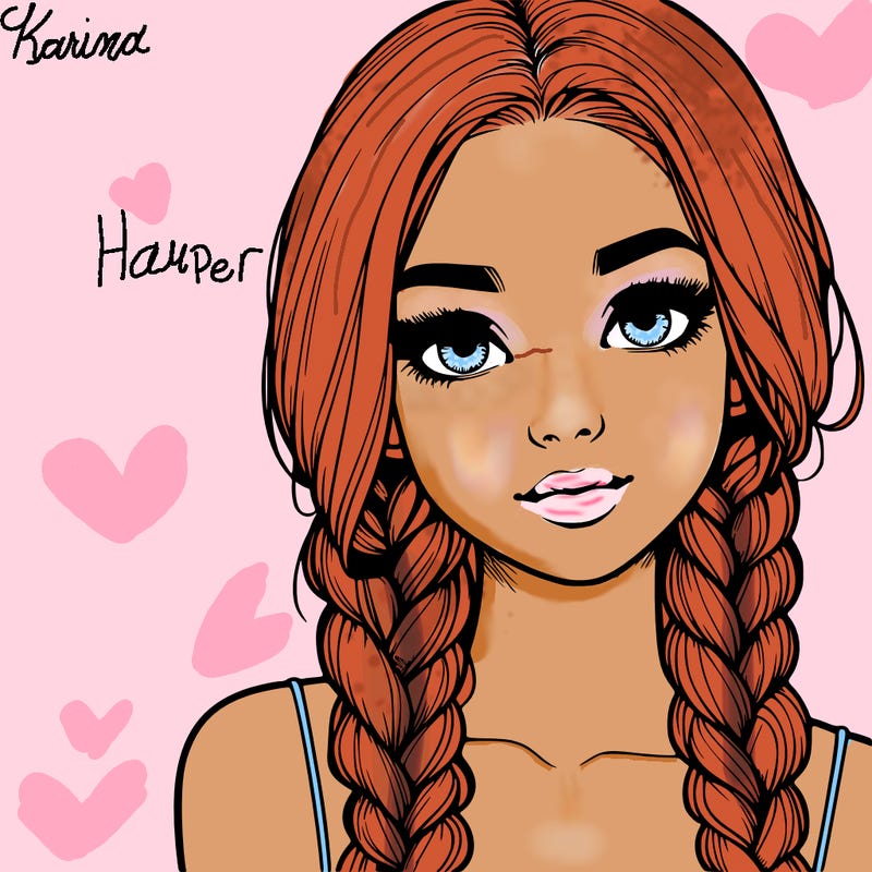 realistic girl with braids