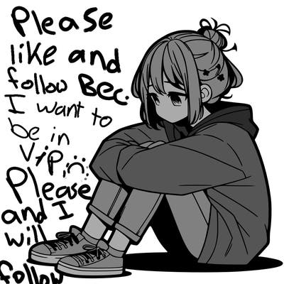 sad anime girl sitting alone