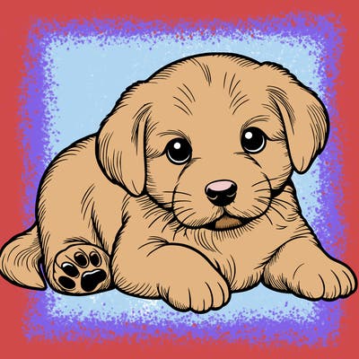 a cute realistic puppy