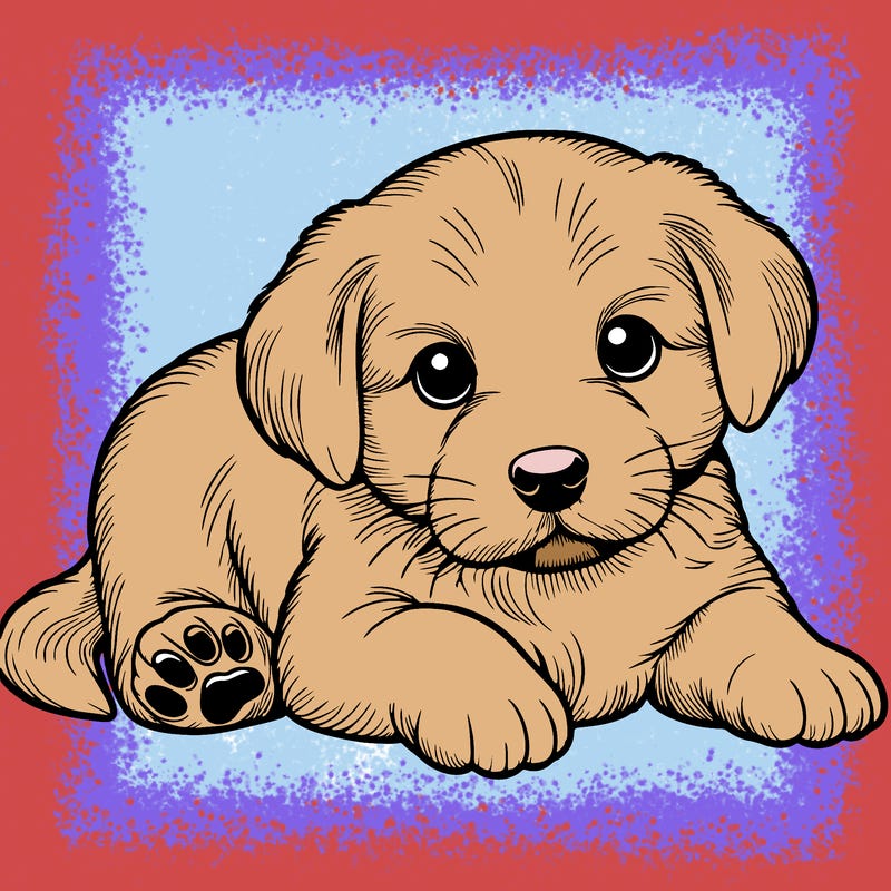 a cute realistic puppy